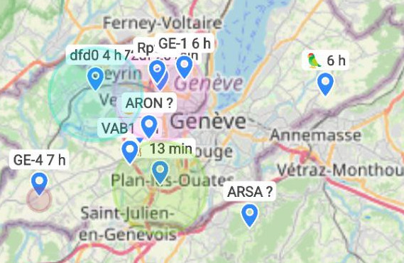 Les noeuds proches que je capte